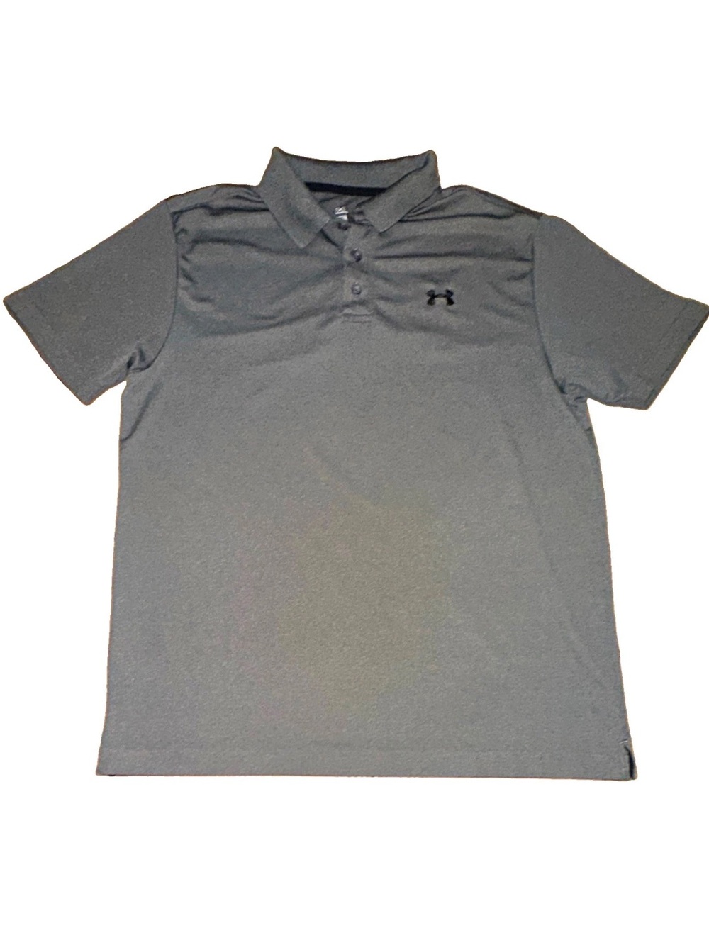 Under Armour HeatGear Men's L Gray Solid Polo Shirt Loose Fit Stretch SS